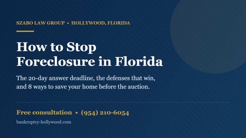 How to stop foreclosure in Florida