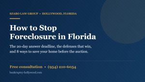 How to stop foreclosure in Florida